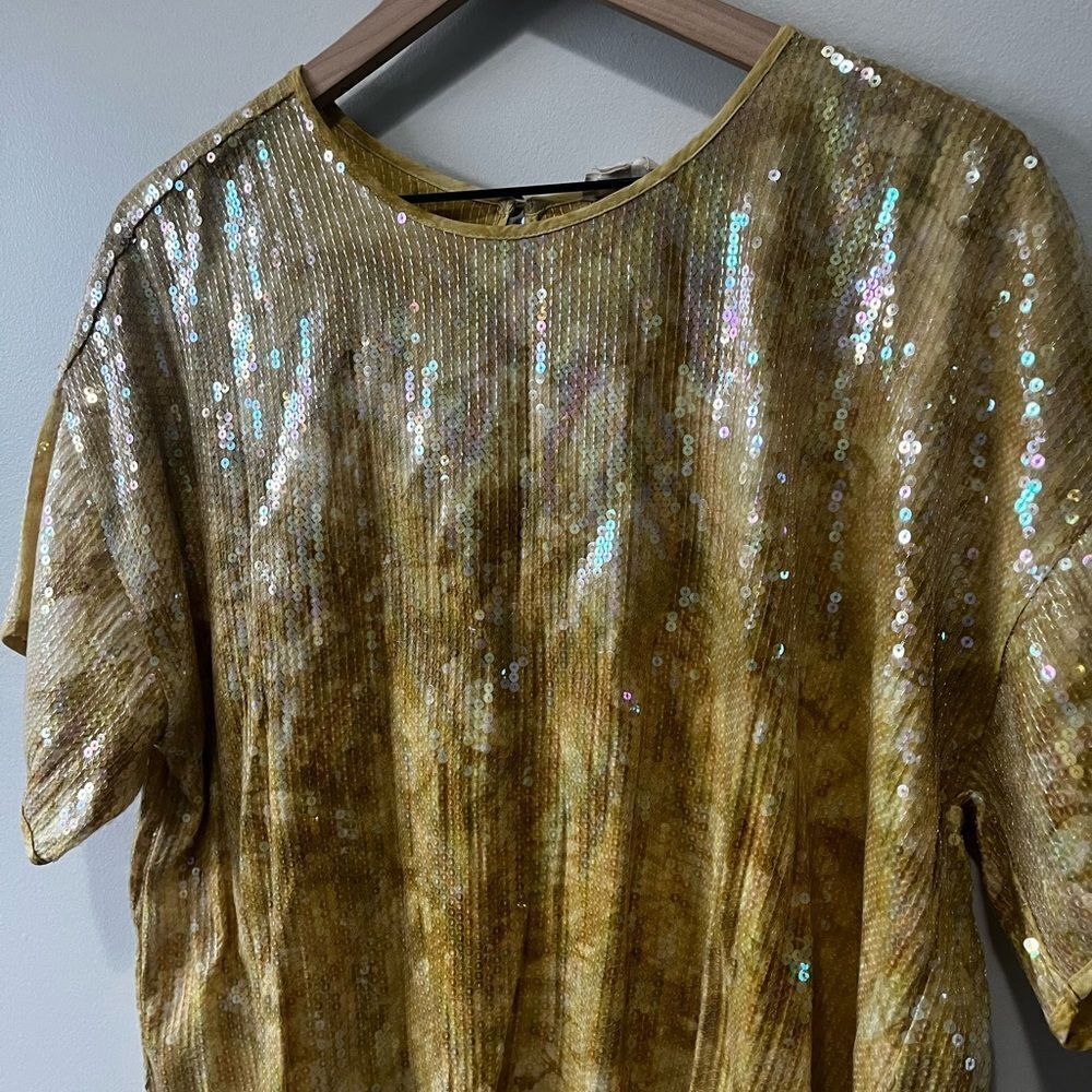 Anthropologie Pilcro Sequin Tech Top Glam Fairy L - Picture 10 of 15